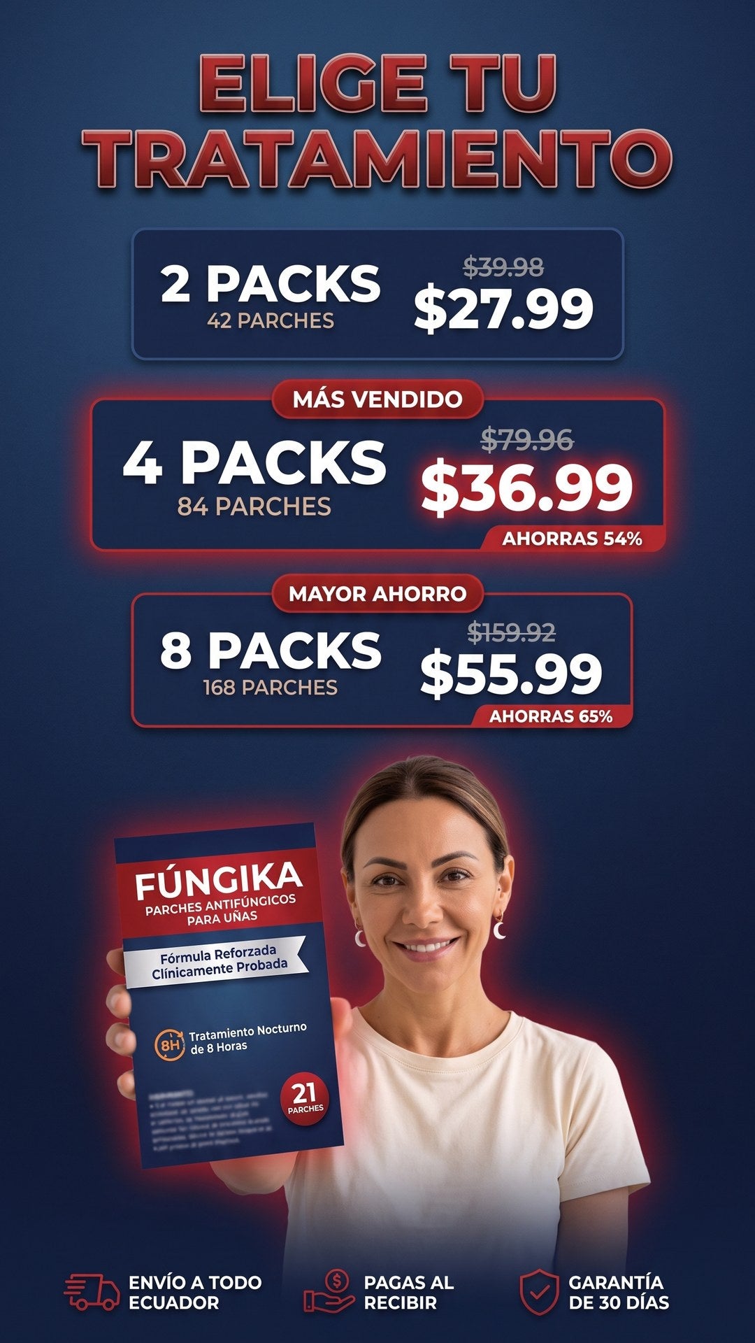 Ofertas de FÚNGIKA: 2, 4 y 8 packs de parches antifúngicos con precios y ahorro