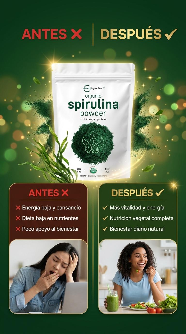Espirulina Antes Despues