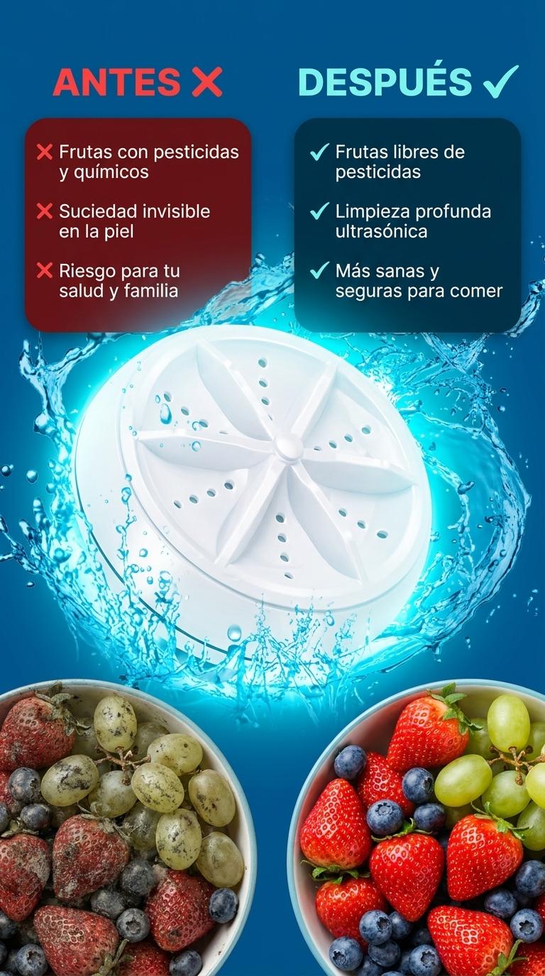 Mini Lavadora Frutas Antes Despues