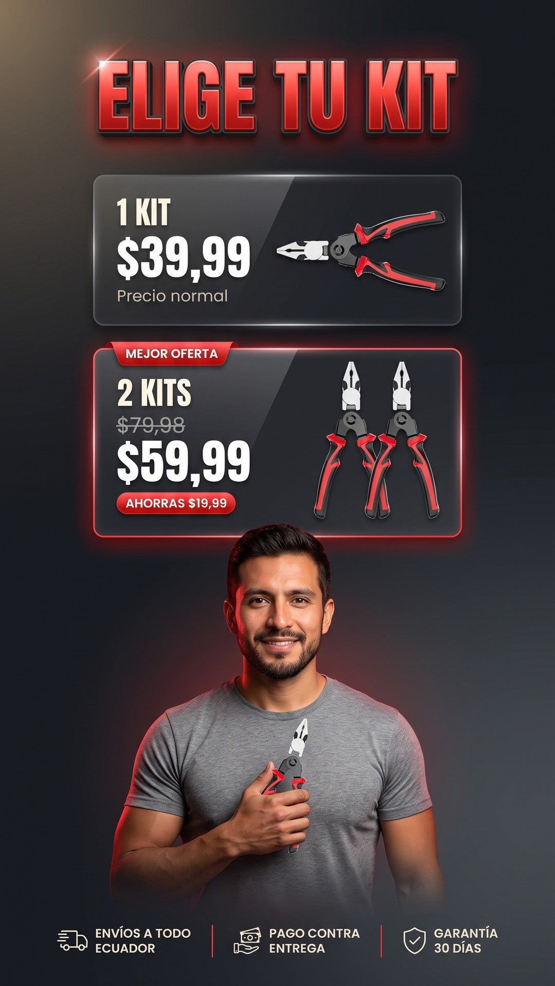 Packs de 1 y 2 kits del Alicate Multifunción 5 en 1 con precios de oferta y ahorro