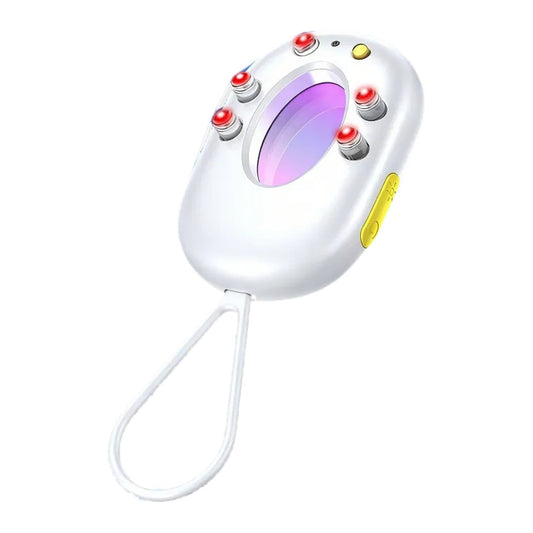 EspíaCero detector de cámaras ocultas blanco con lente violeta
