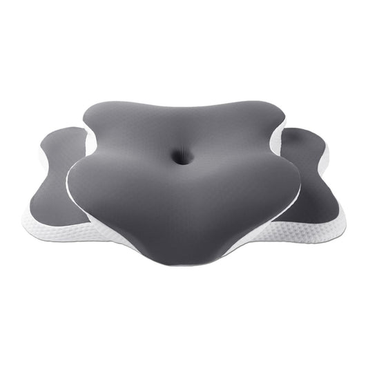 Almohada cervical ergonómica CerviNube gris con laterales blancos